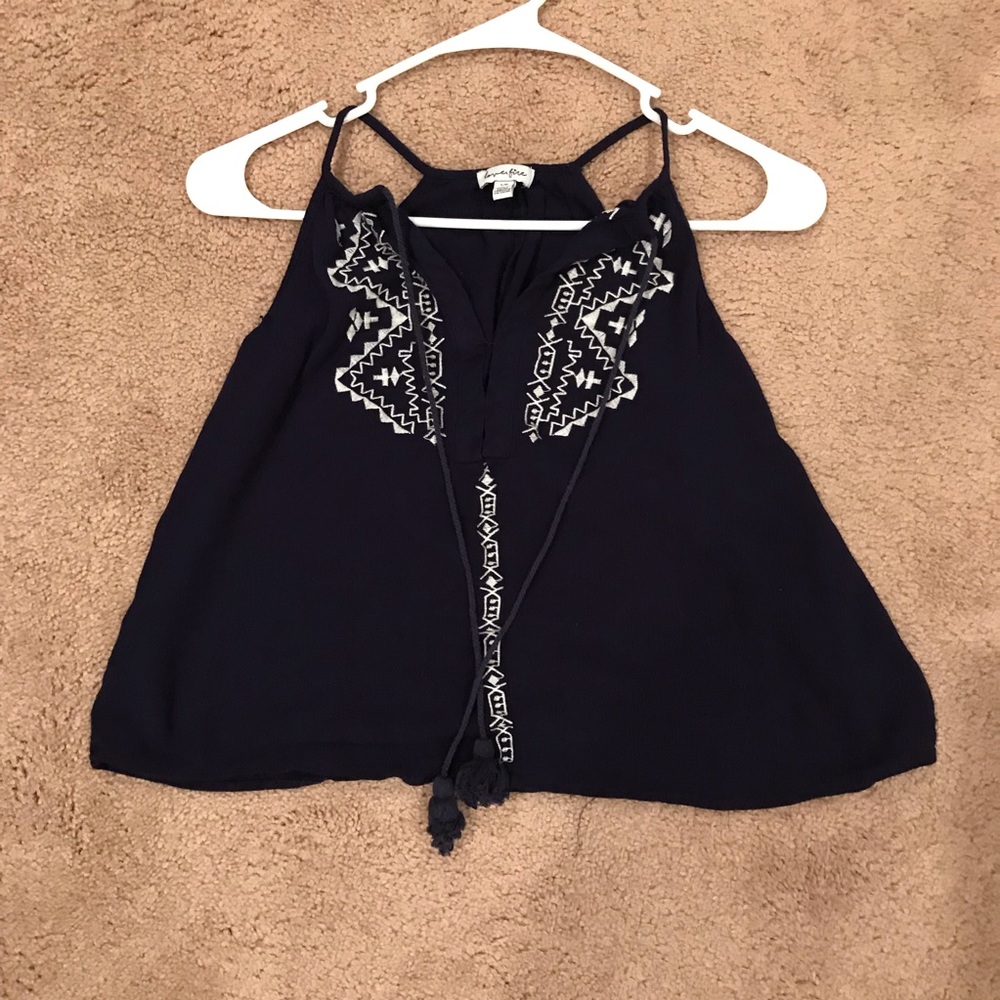 Love, Fire | Navy Sleeveless Top, S